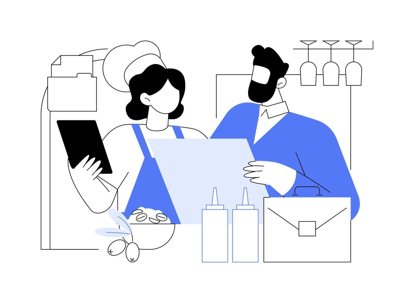 Select a food franchise abstract concept illustration. vector