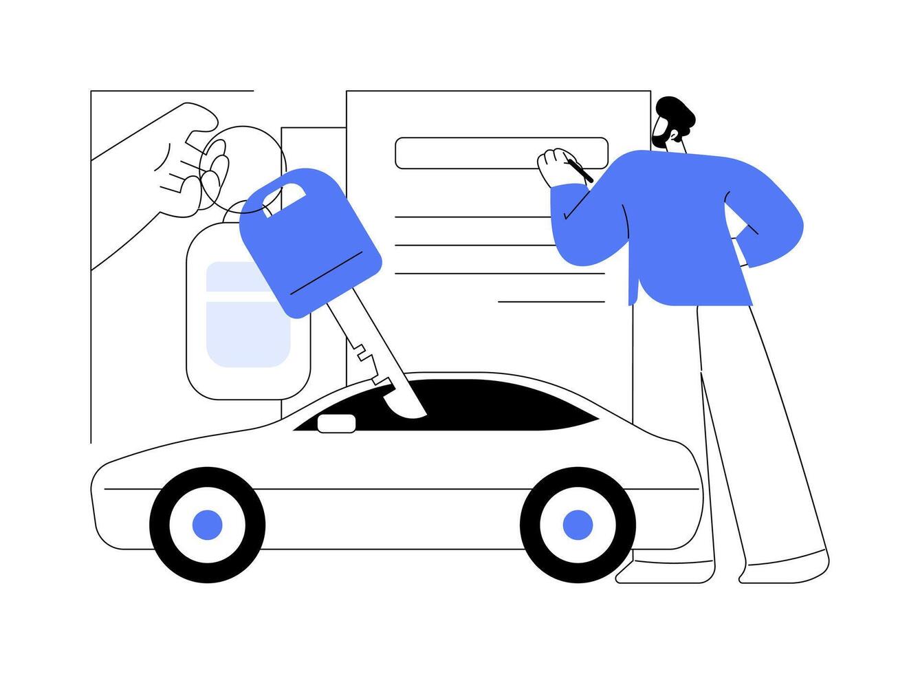 Car leasing abstract concept illustration. vector