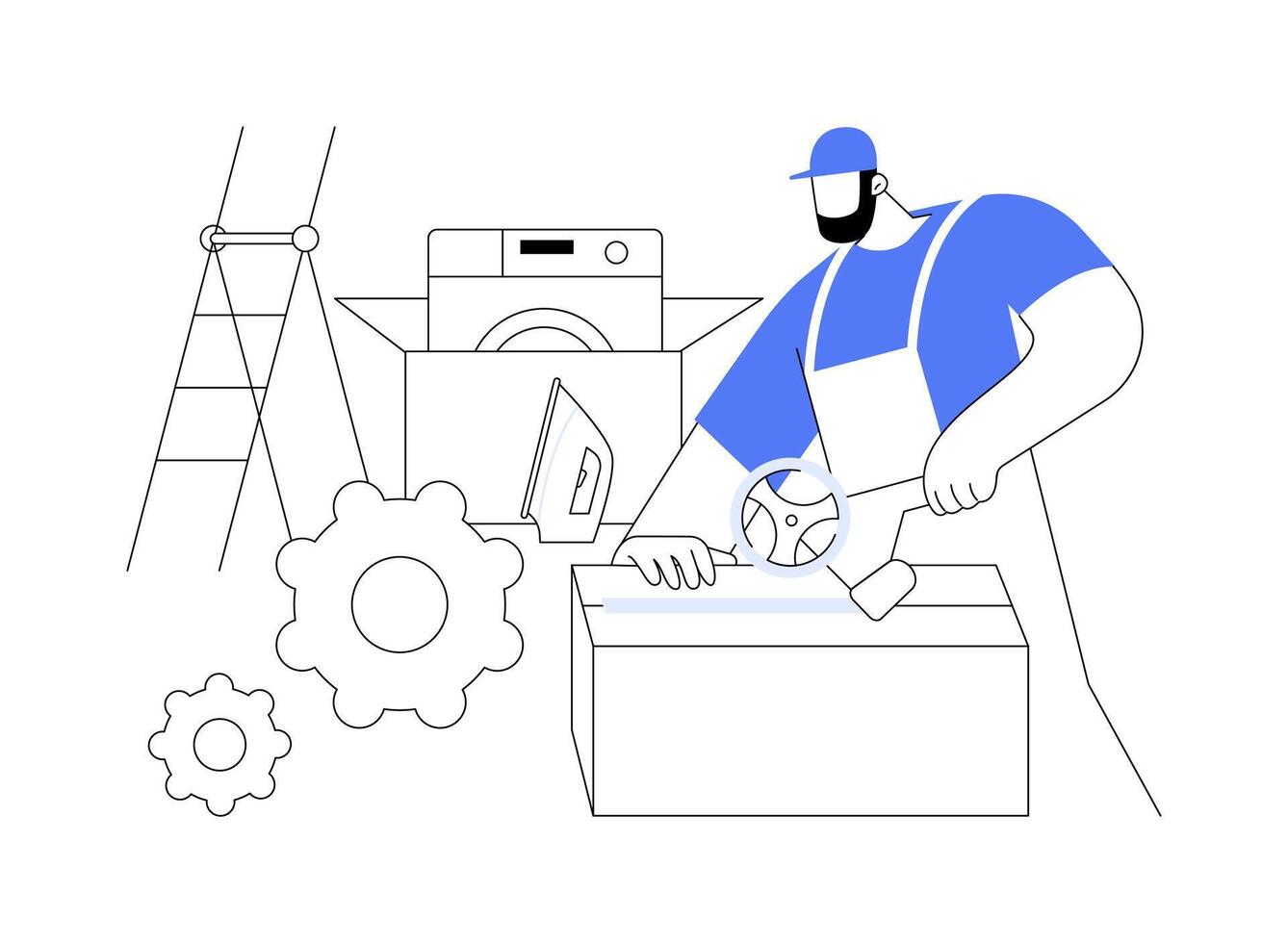 Packing belongings abstract concept illustration. vector