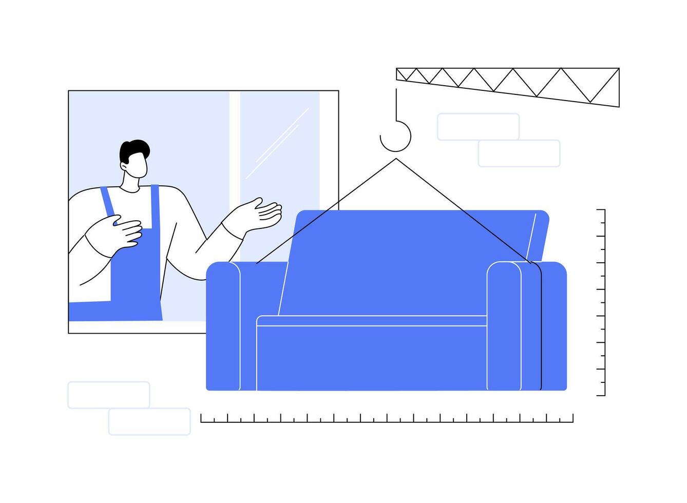 Large object moving abstract concept illustration. vector