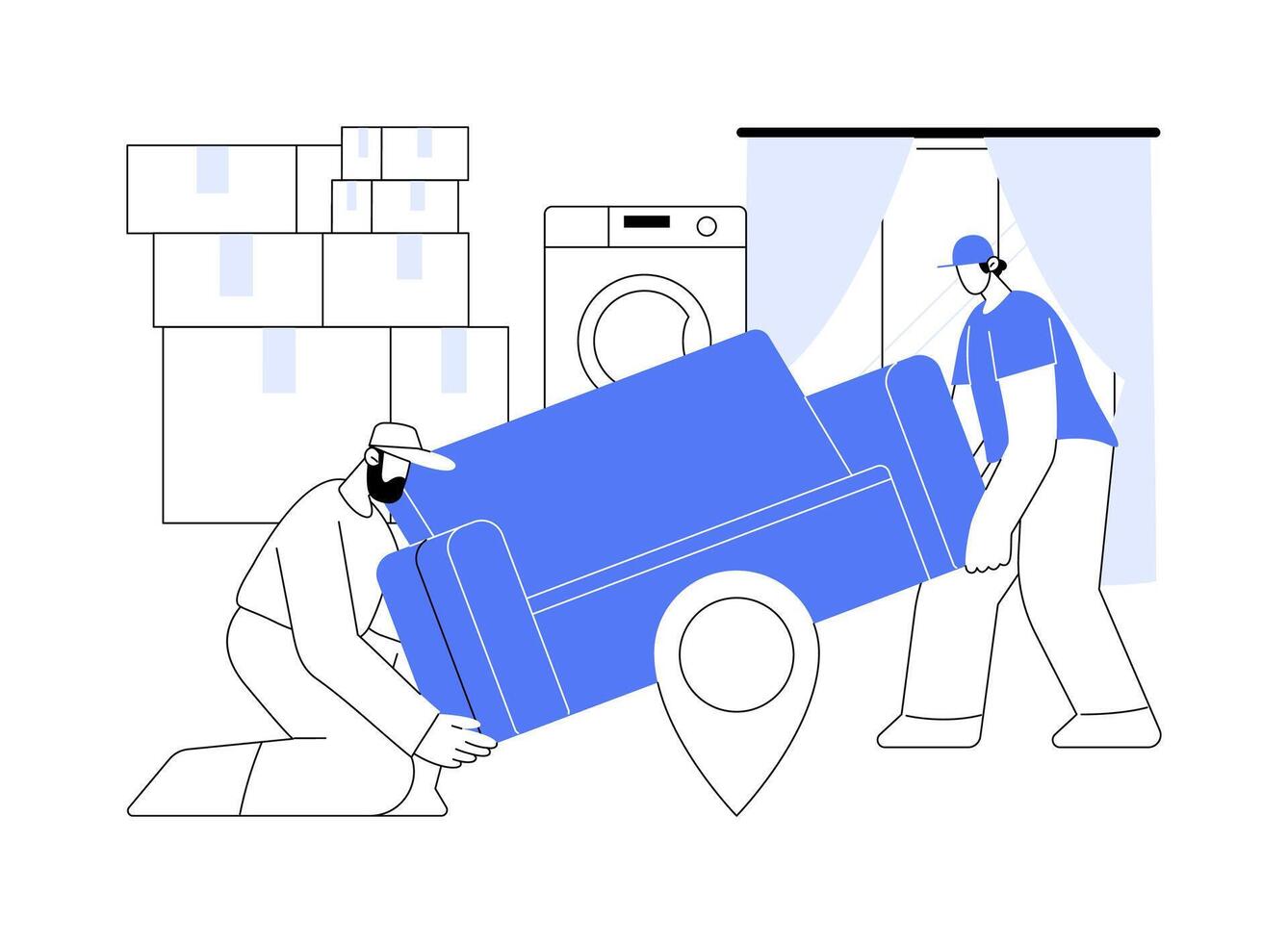 Furniture placing abstract concept illustration. vector