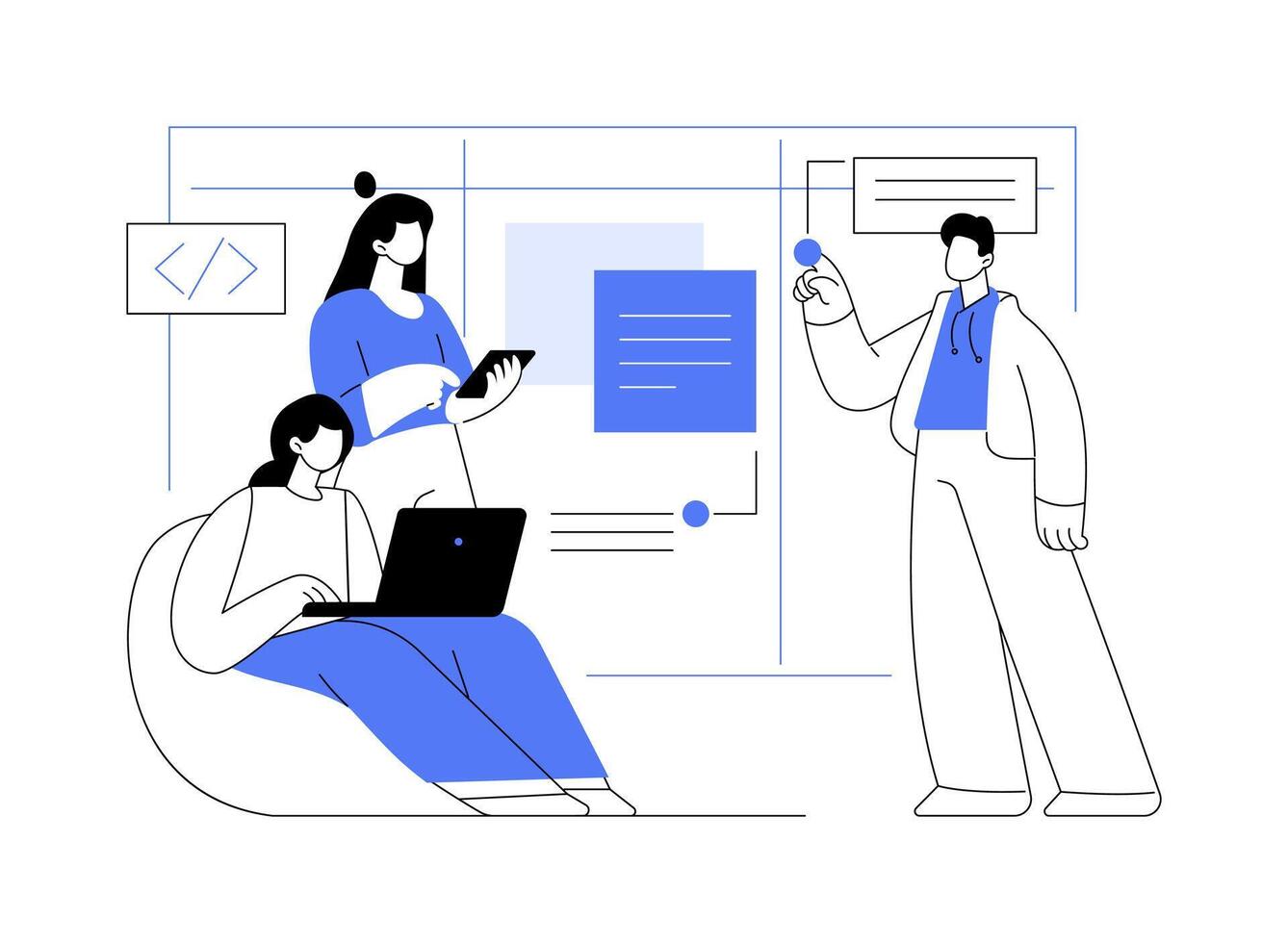 Scrum meeting abstract concept illustration. vector