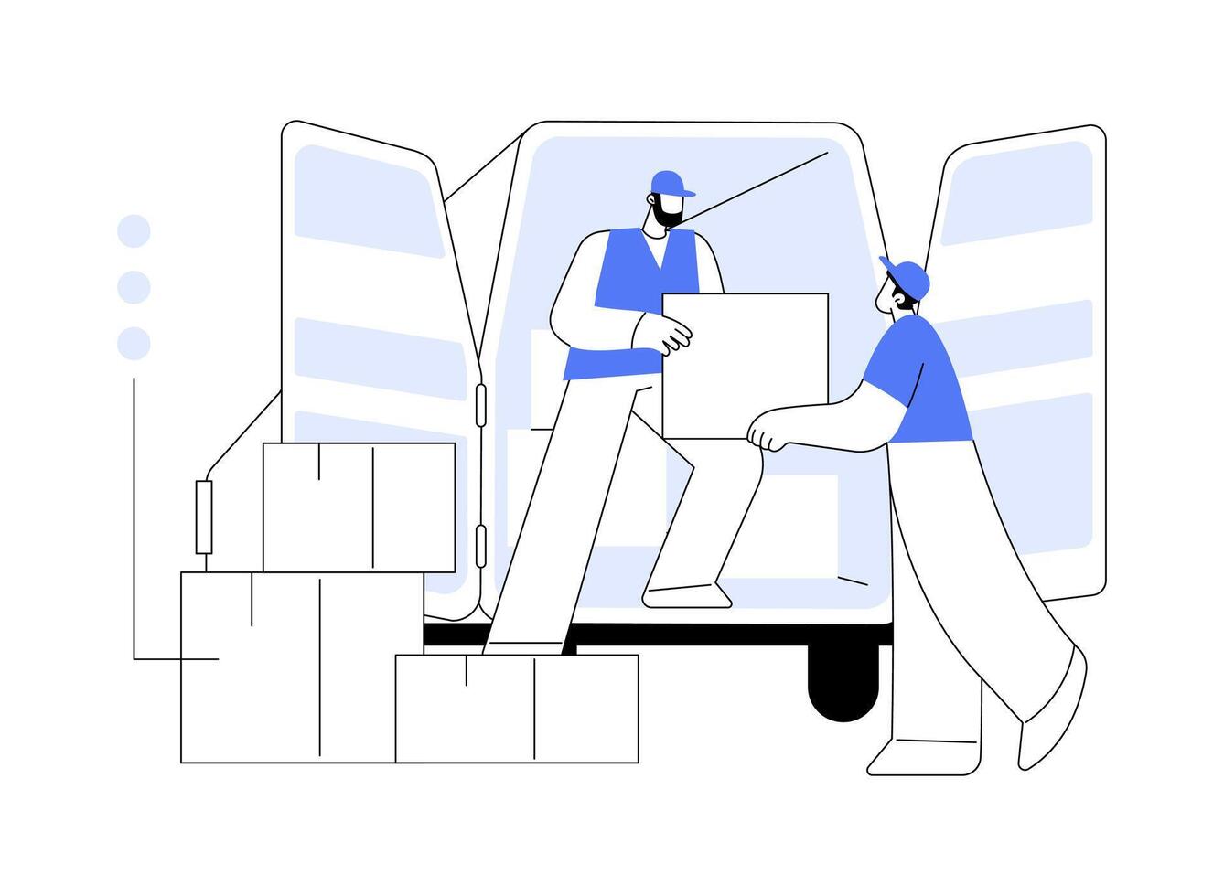 Truck loading abstract concept illustration. vector