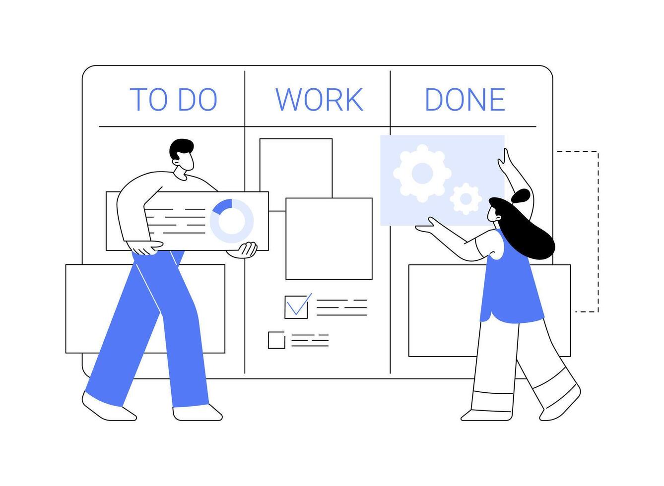 Kanban board abstract concept illustration. vector