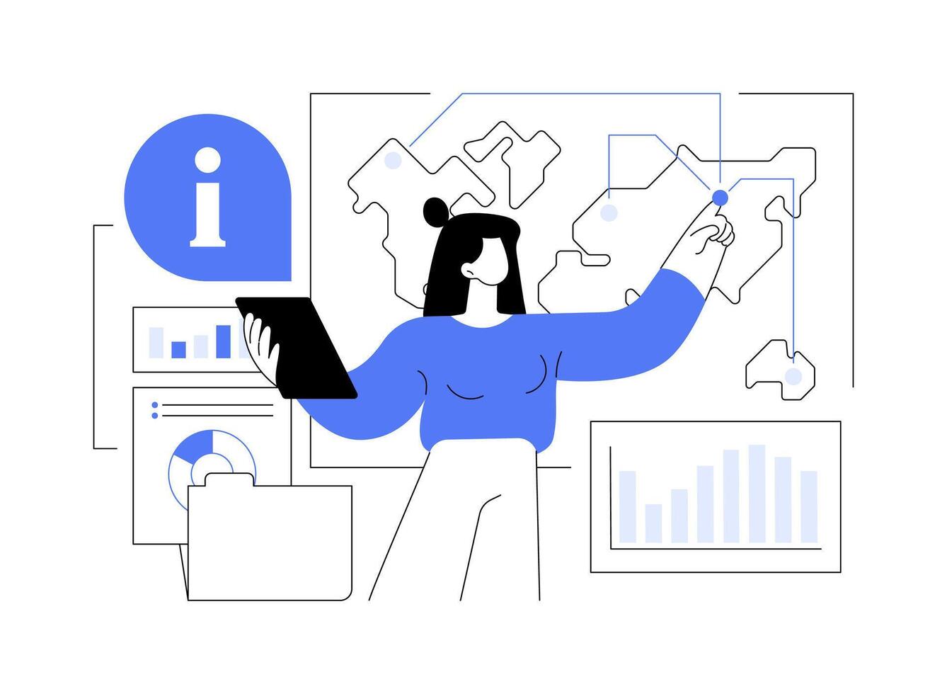 Collecting information abstract concept illustration. vector