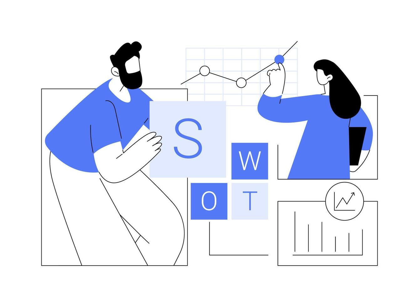 SWOT analysis abstract concept illustration. vector