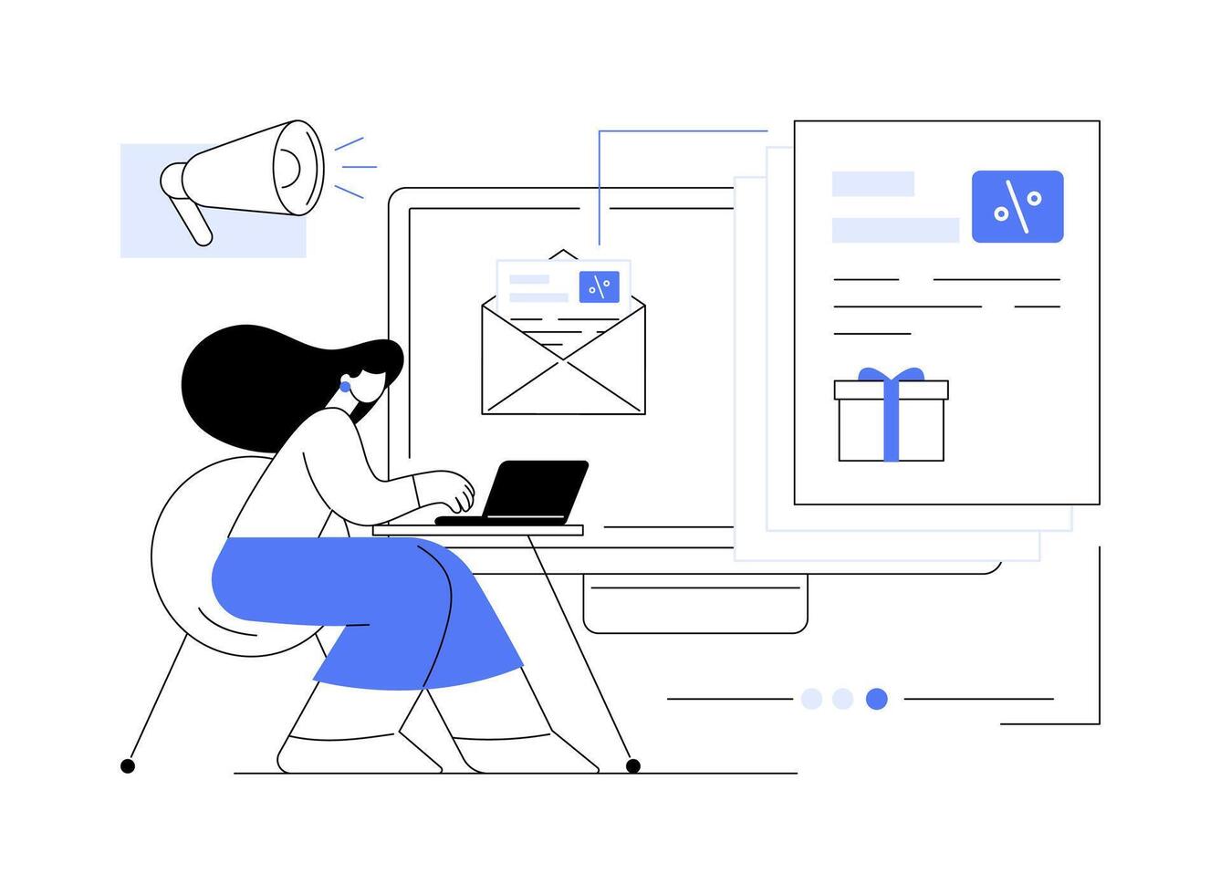 E-mail marketing abstract concept illustration. vector