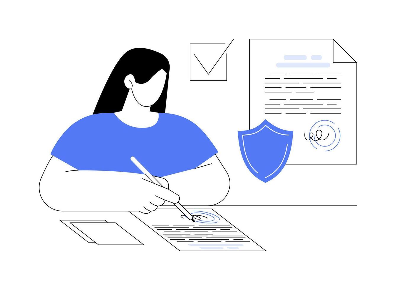 Secure copyright abstract concept illustration. vector