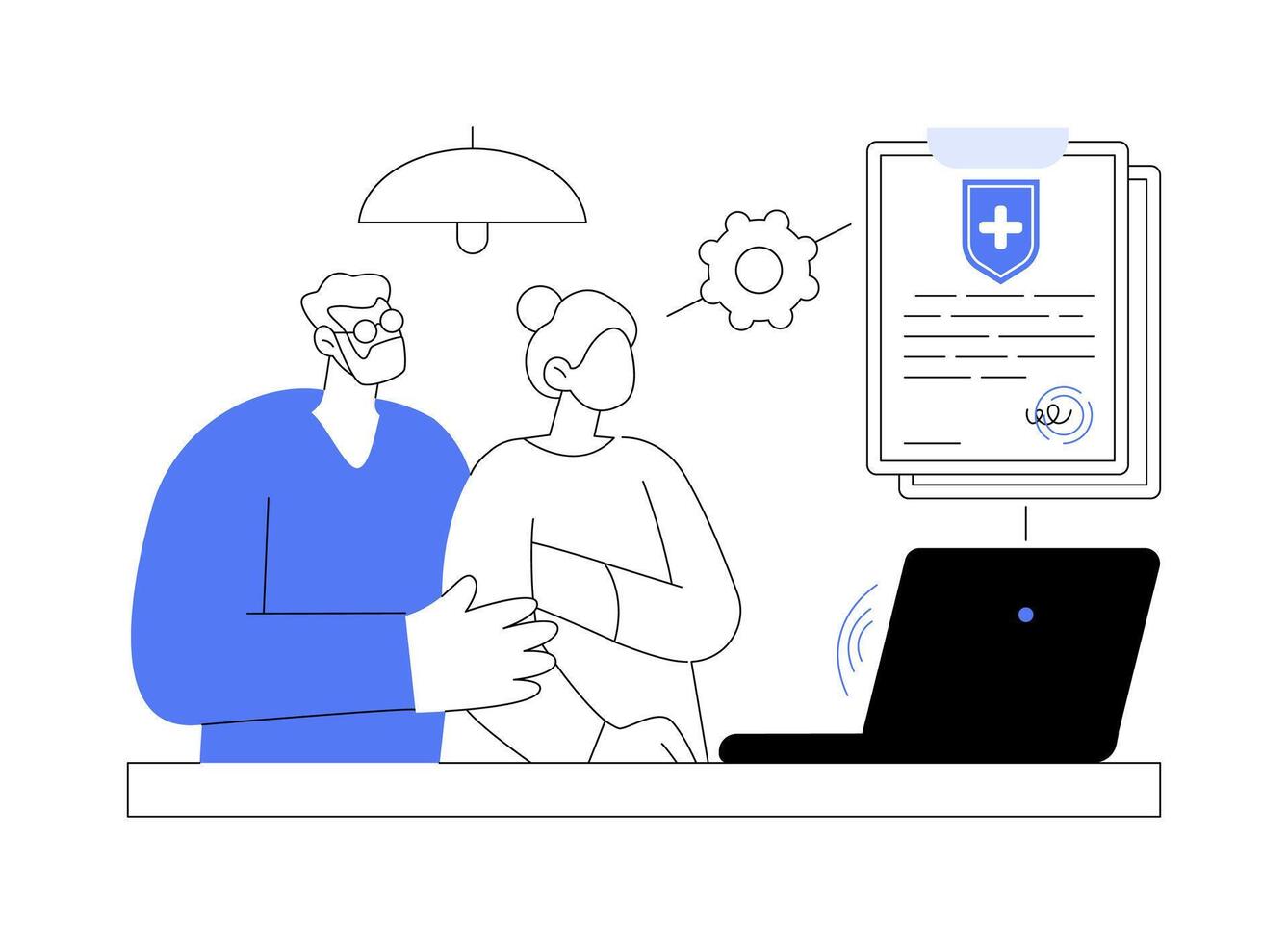 Health insurance for seniors abstract concept illustration. vector
