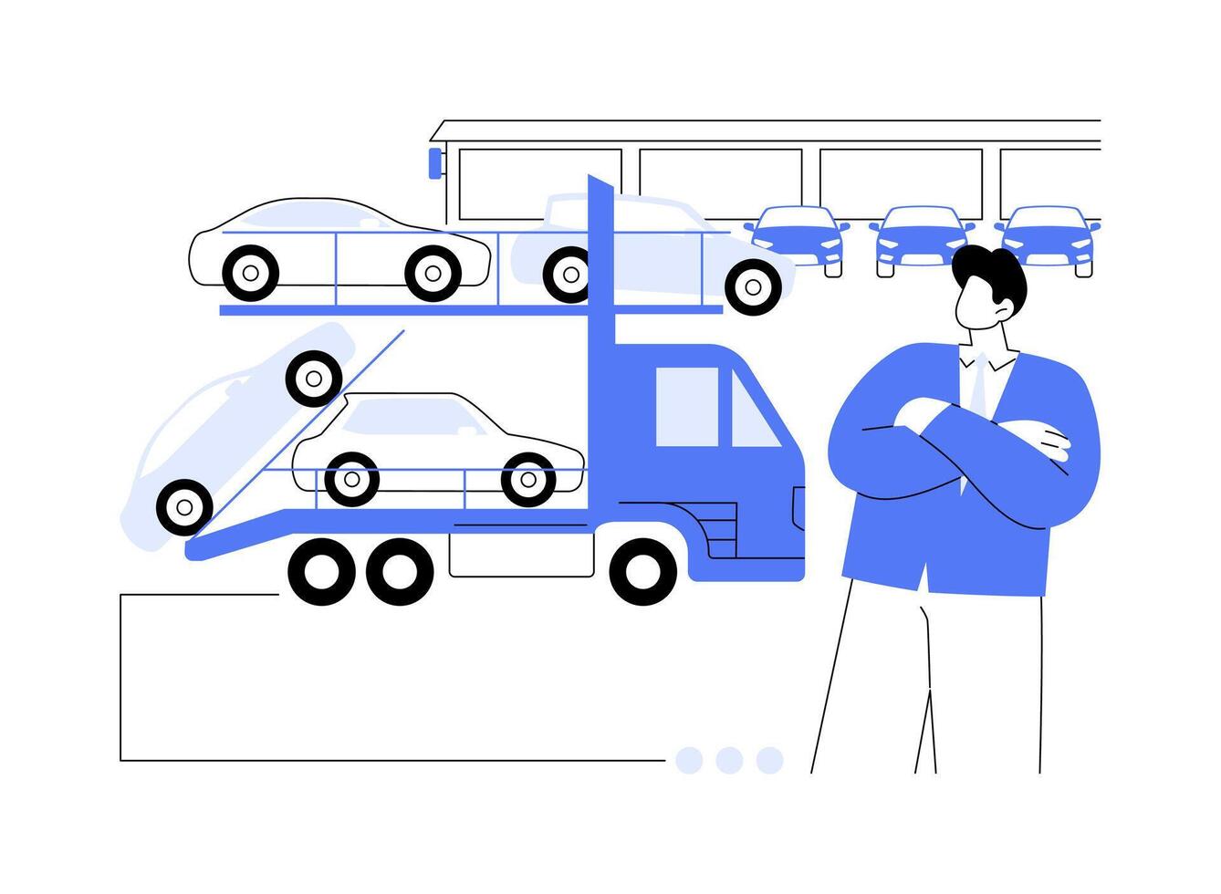 Car hauler abstract concept illustration. vector