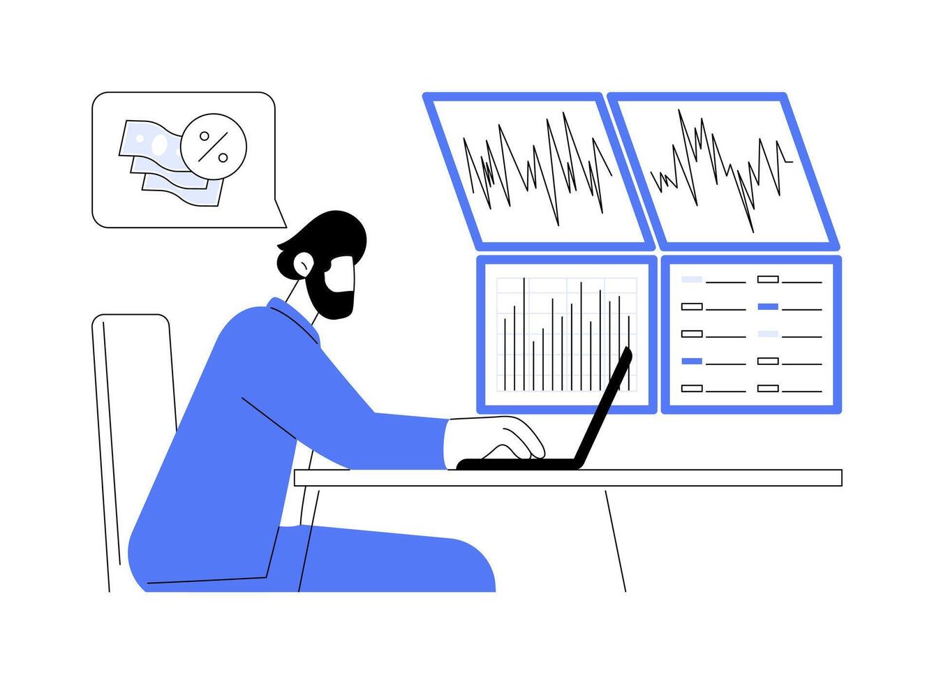 Financial analysis abstract concept illustration. vector