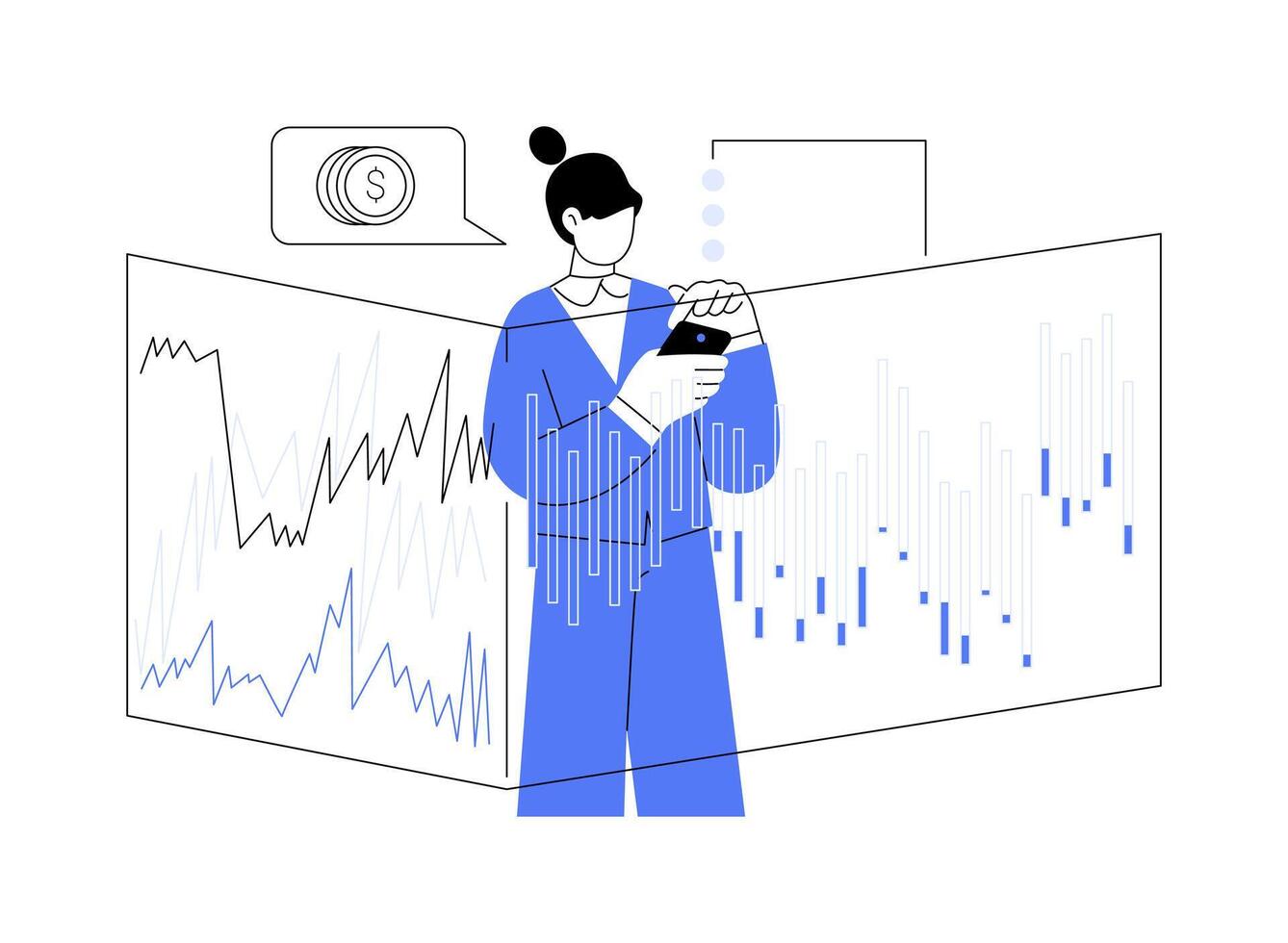 Stock trading platform abstract concept illustration. vector