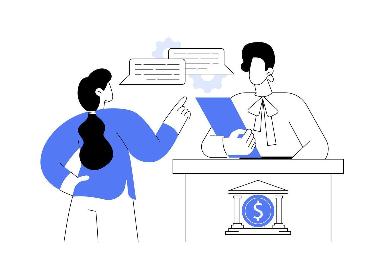 Experienced bank personnel abstract concept illustration. vector