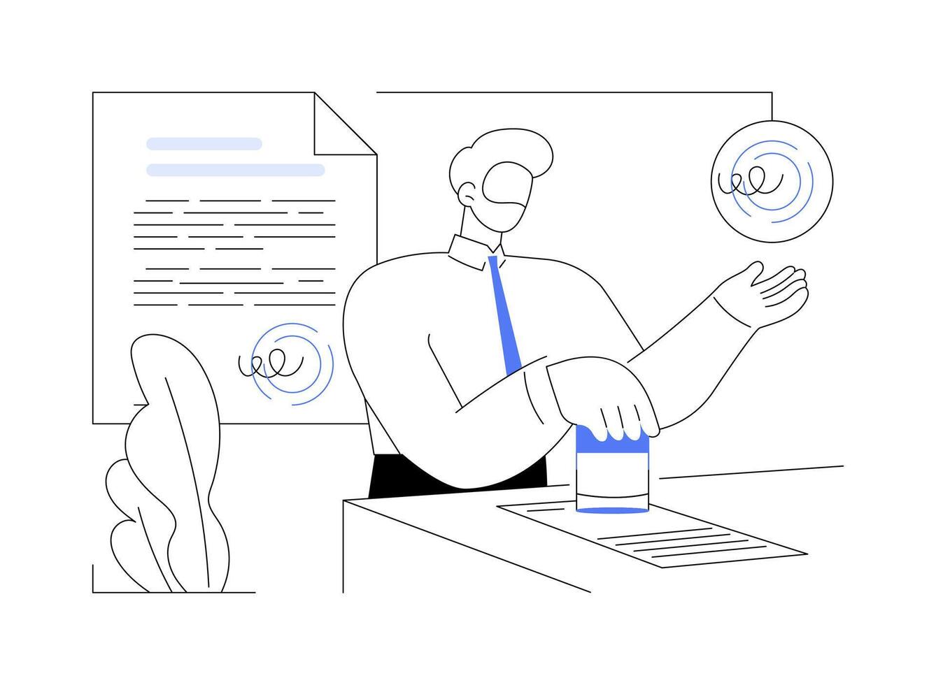 Notary public service abstract concept illustration. vector
