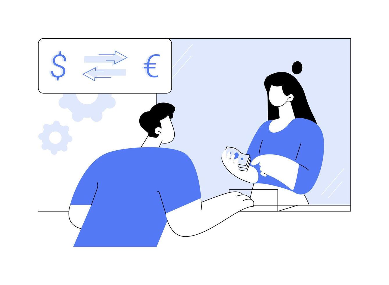Currency exchange abstract concept illustration. vector