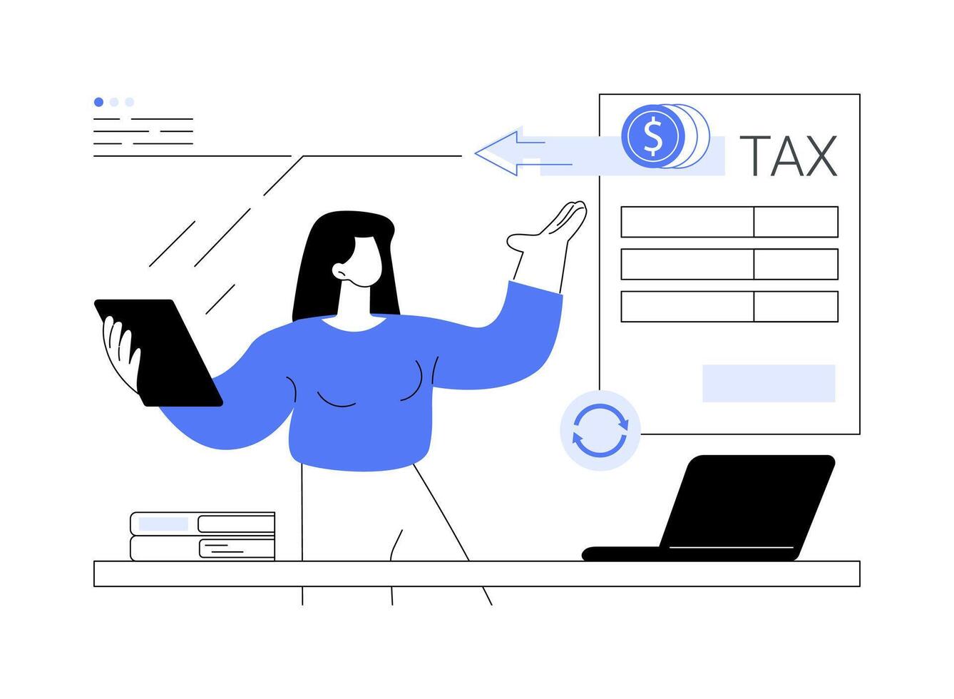 Tax return abstract concept illustration. vector