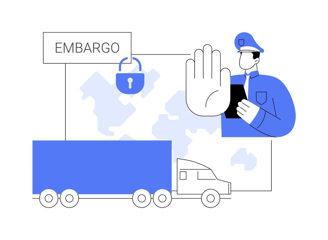 Embargo abstract concept illustration. vector