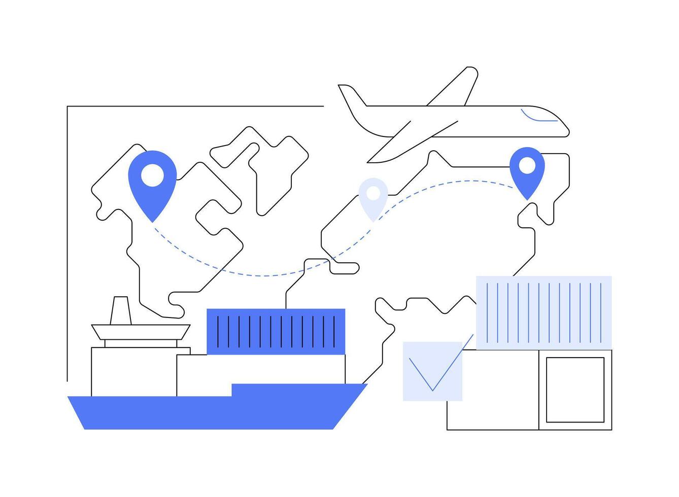 Export of goods abstract concept illustration. vector