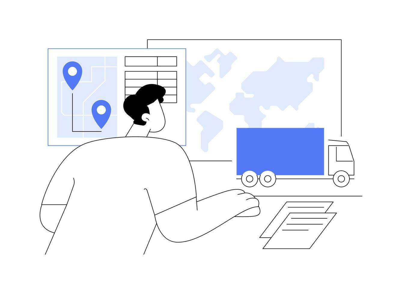 Logistics planning abstract concept illustration. vector