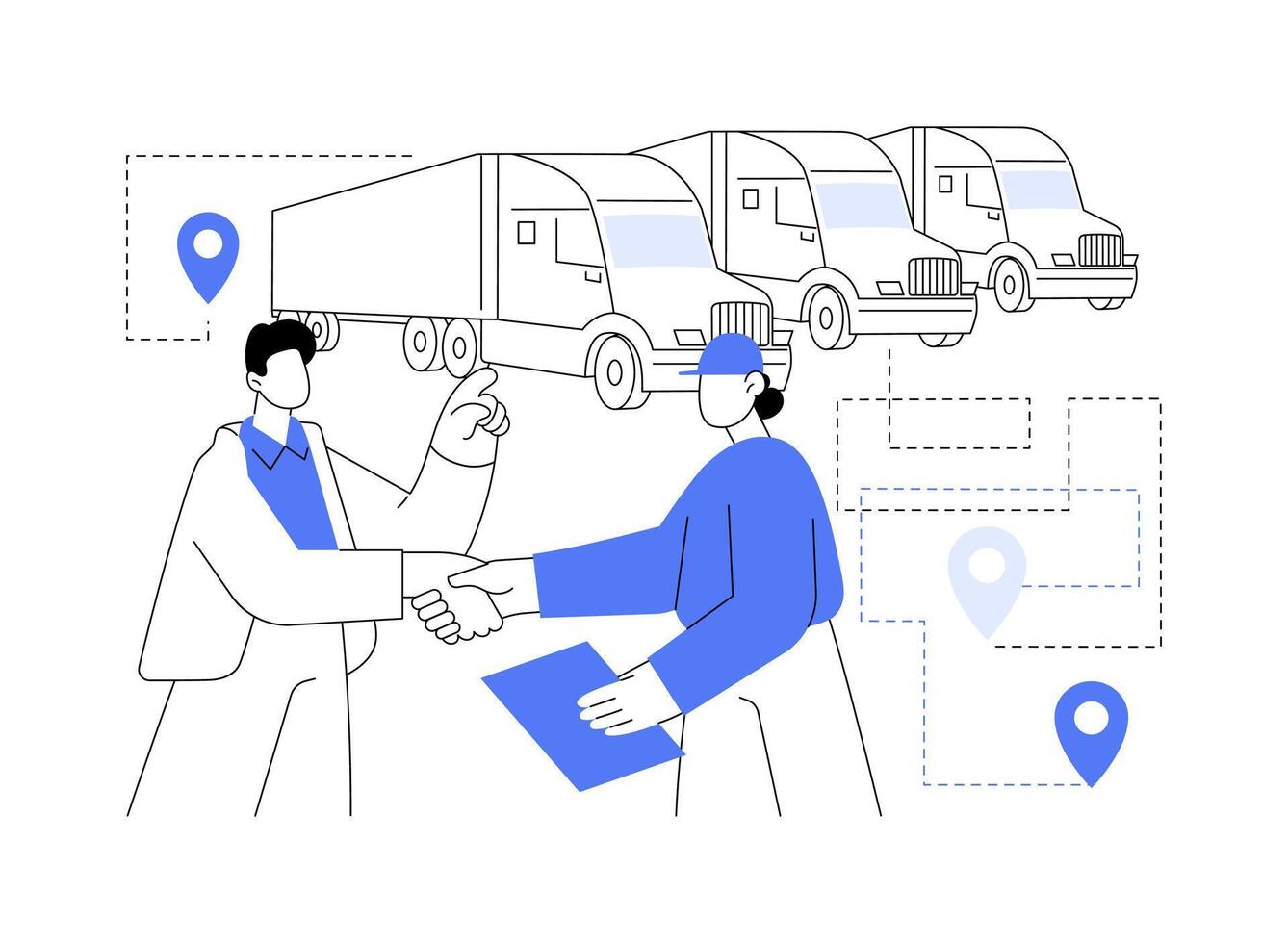 Contracting a truckload carrier abstract concept illustration. vector