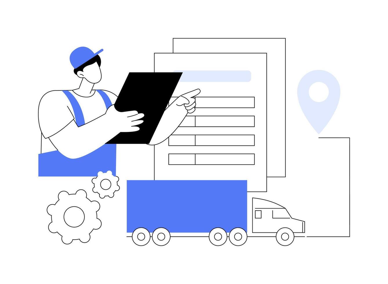 Road transport documents abstract concept illustration. vector