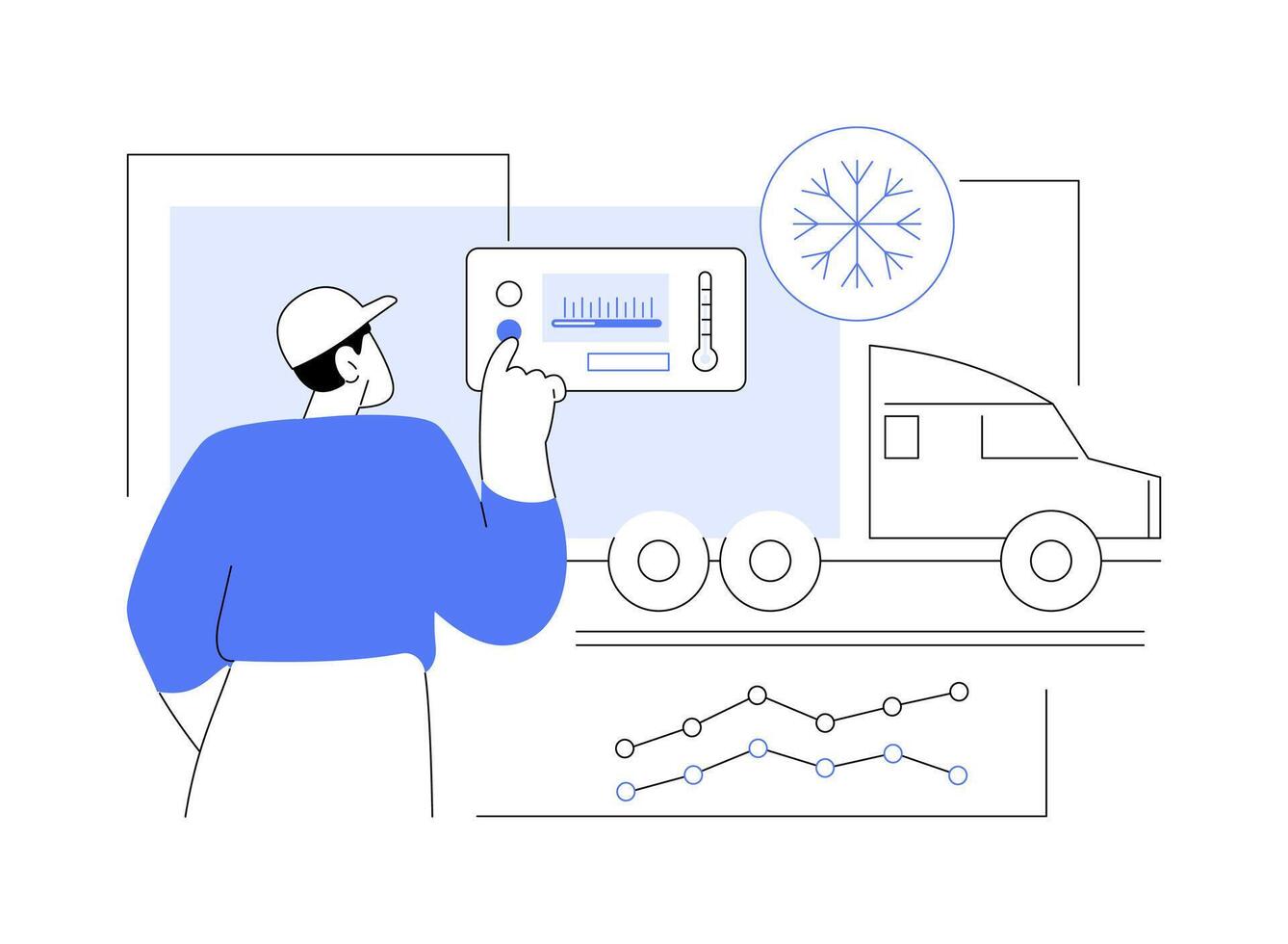 Refrigerated truck abstract concept illustration. vector