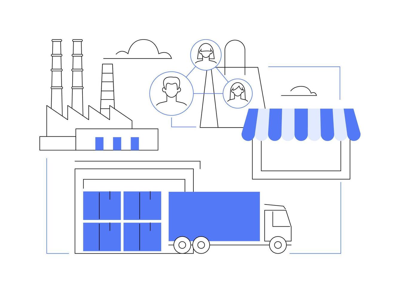 Distribution network abstract concept illustration. vector