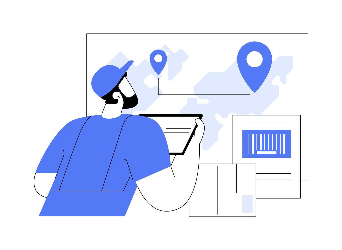 Order tracking abstract concept illustration. vector