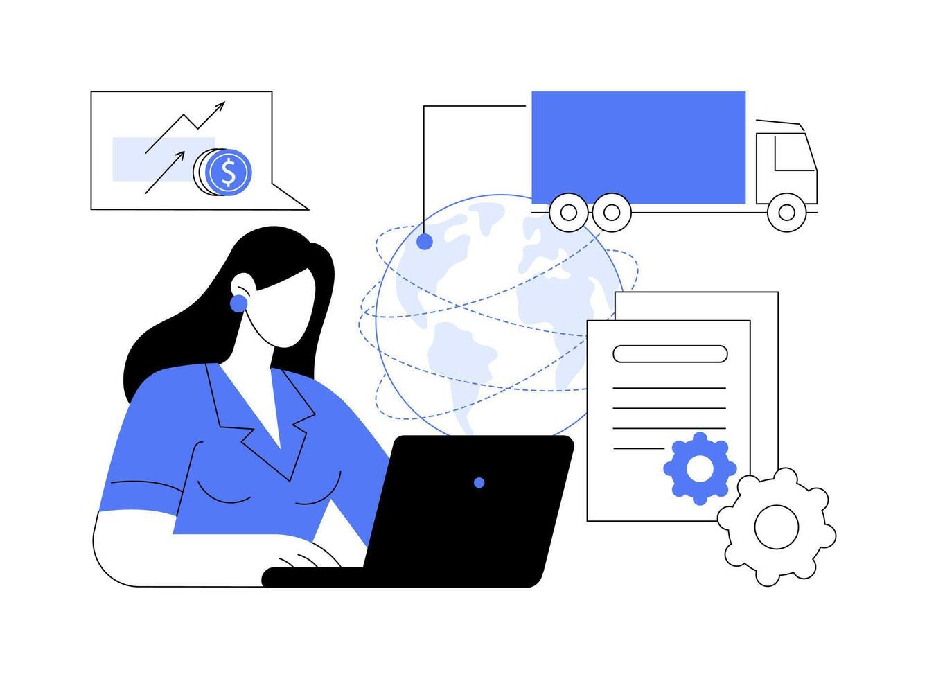 Customs broker abstract concept illustration. vector