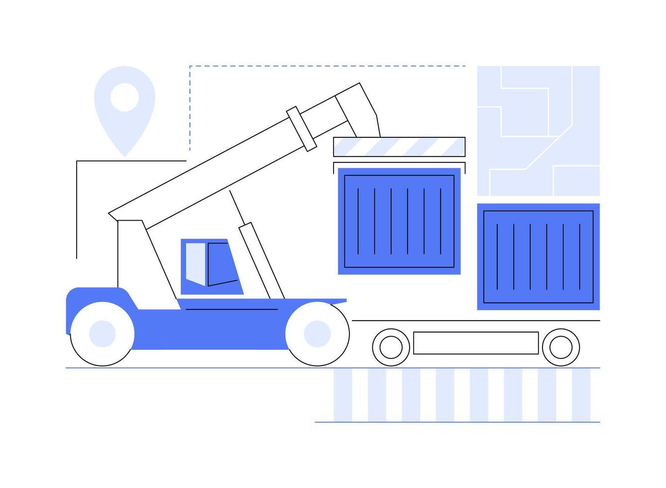 Port rail transportation abstract concept illustration. vector