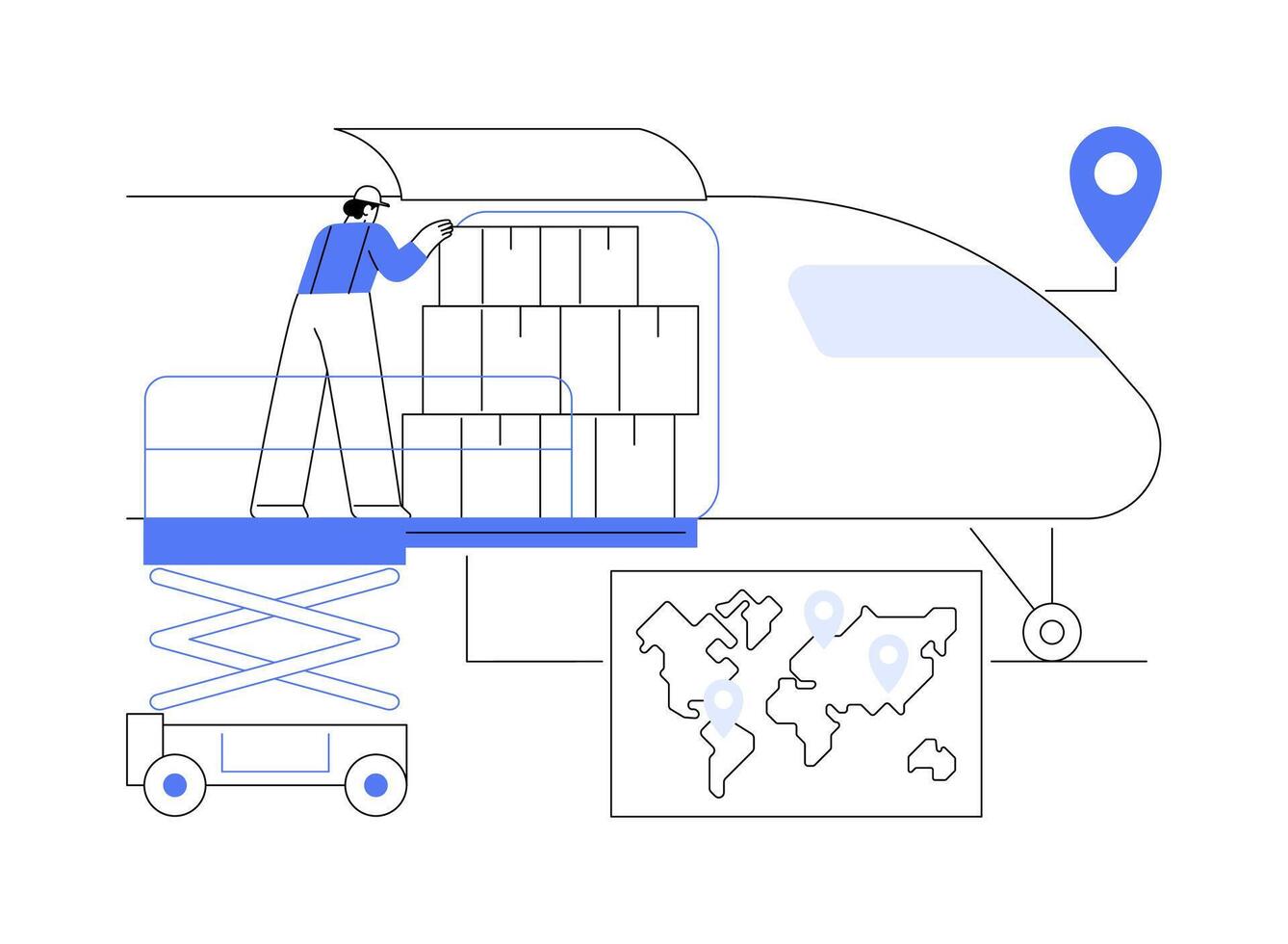 Worldwide shipping abstract concept illustration. vector