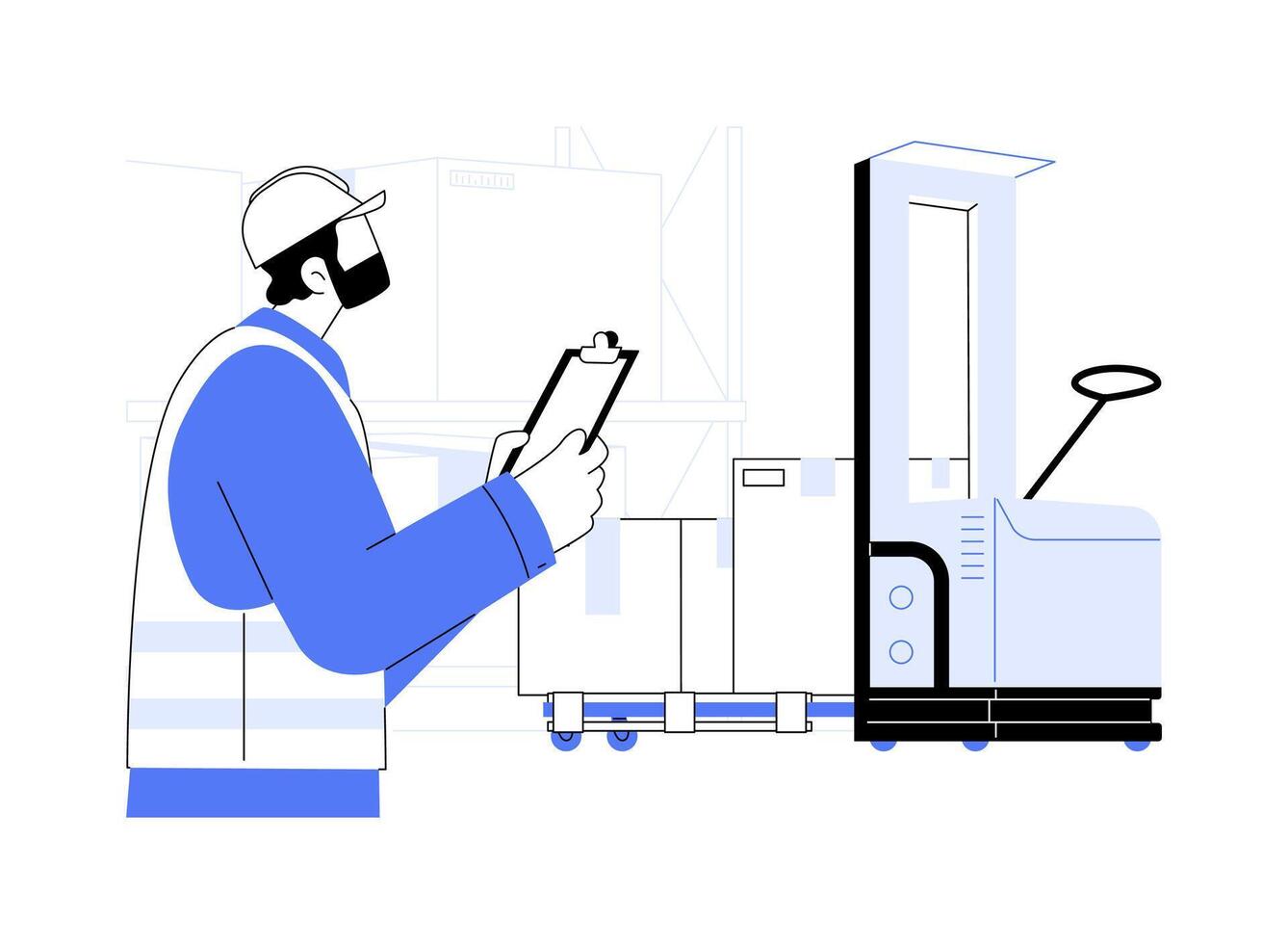 Automated forklift abstract concept illustration. vector