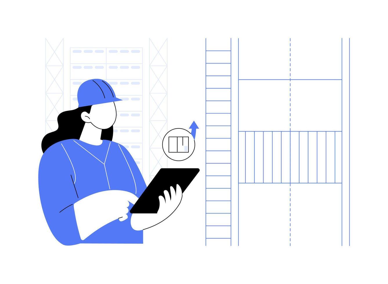 Automated storage and retrieval system abstract concept illustration. vector
