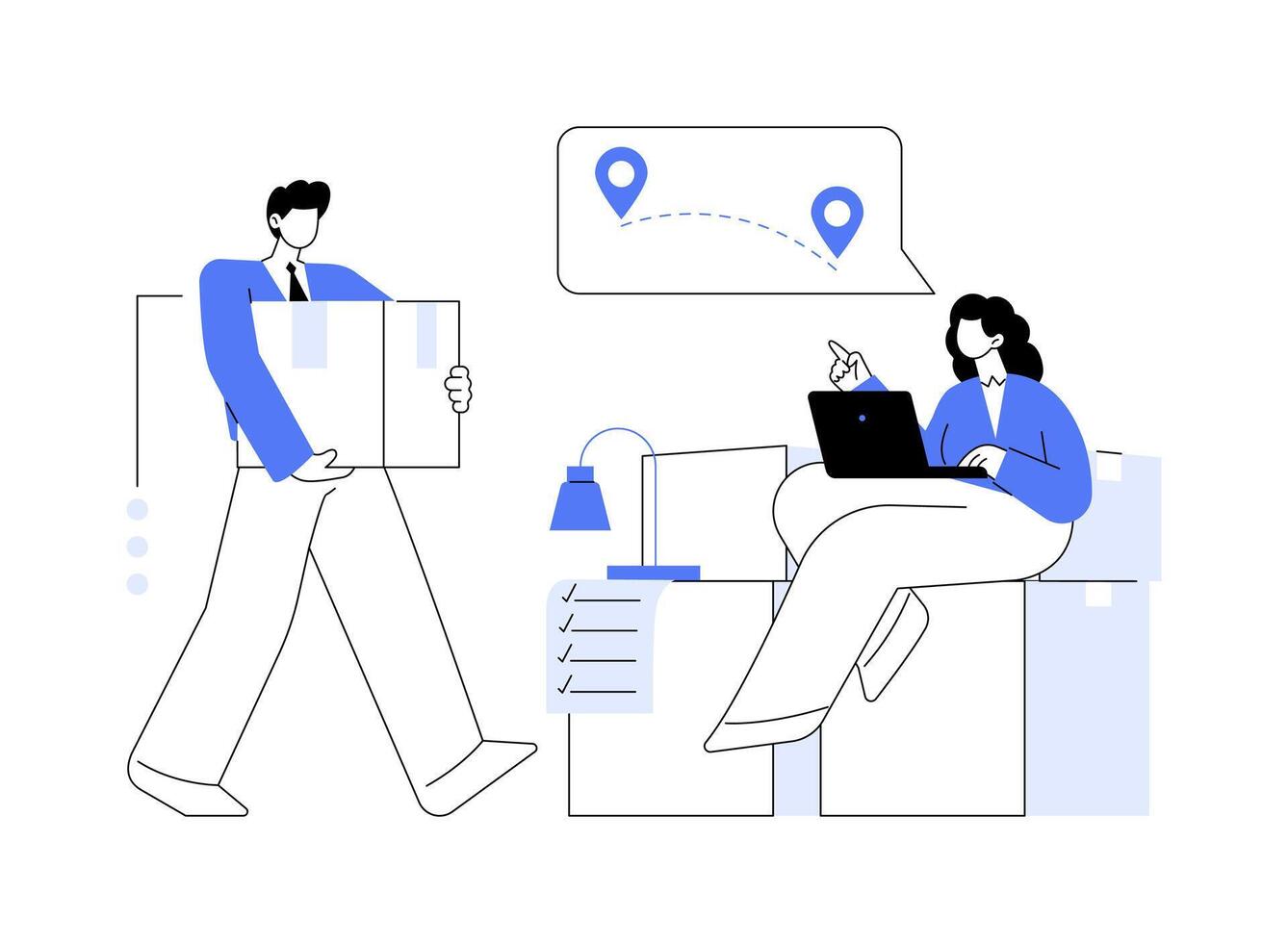 Relocation support abstract concept illustration. vector