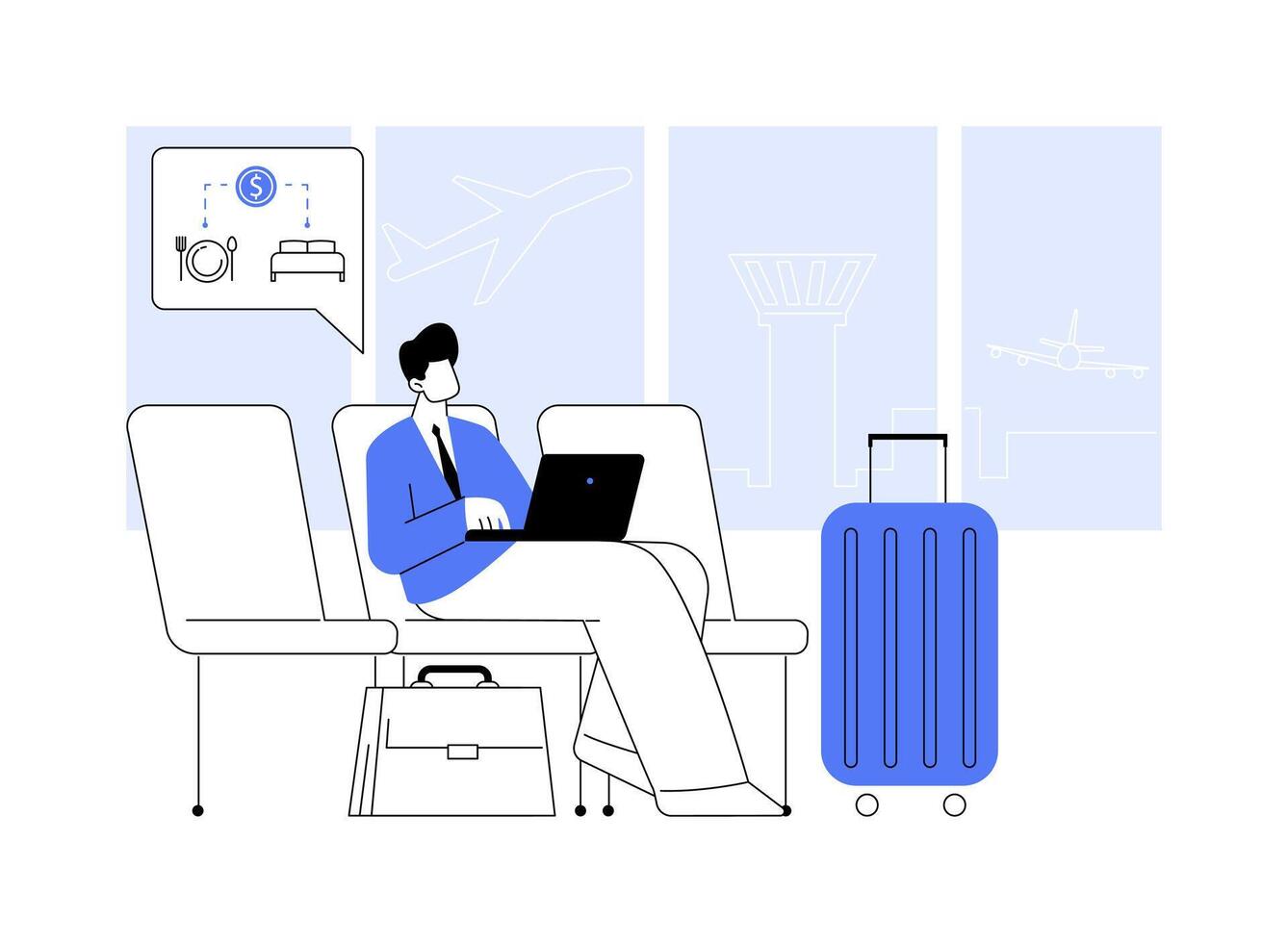 Travel and spending expenses abstract concept illustration. vector