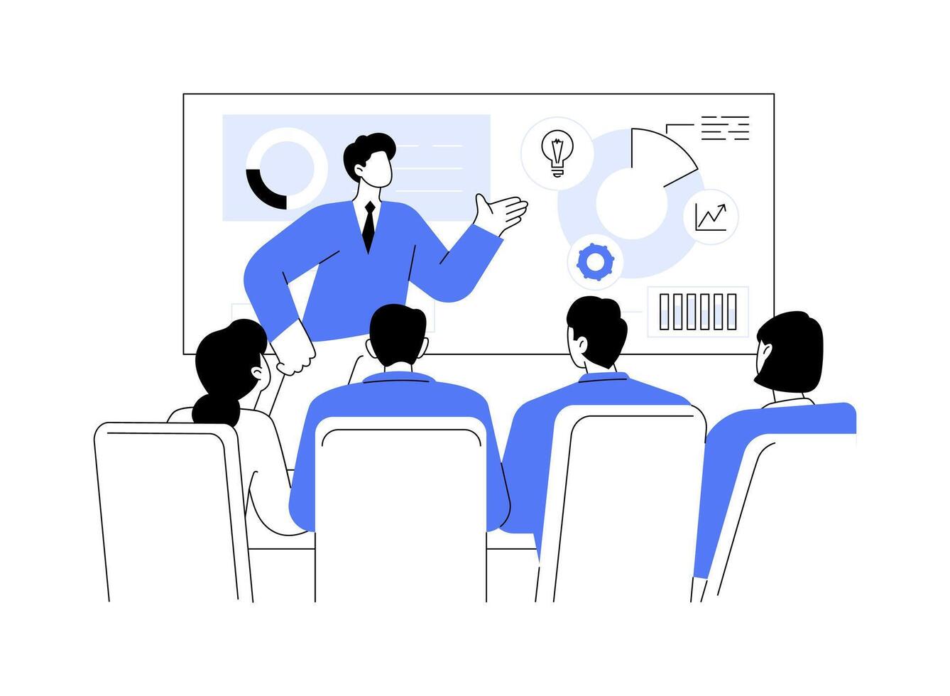 Business presentation abstract concept illustration. vector