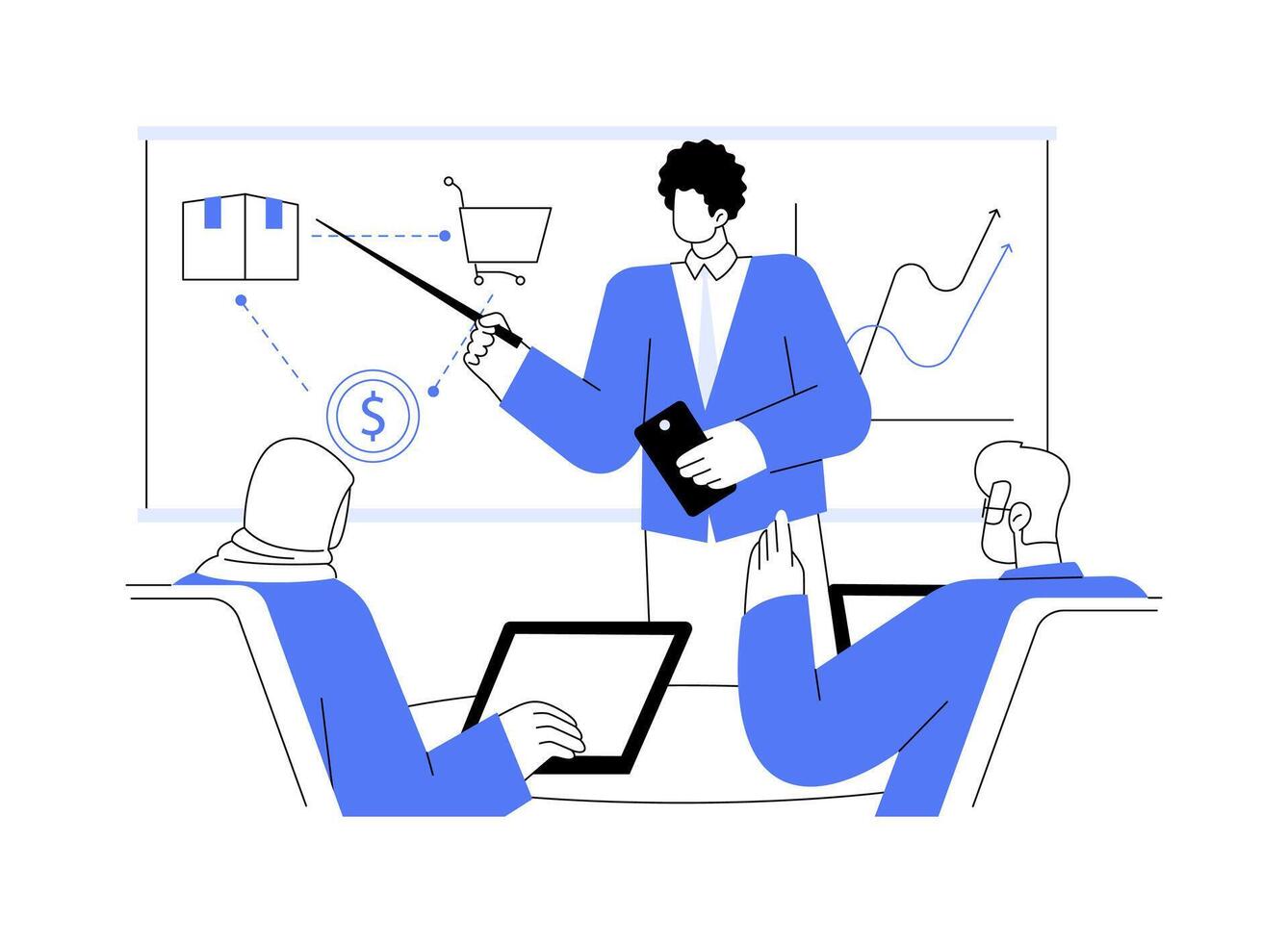 Sales training abstract concept illustration. vector
