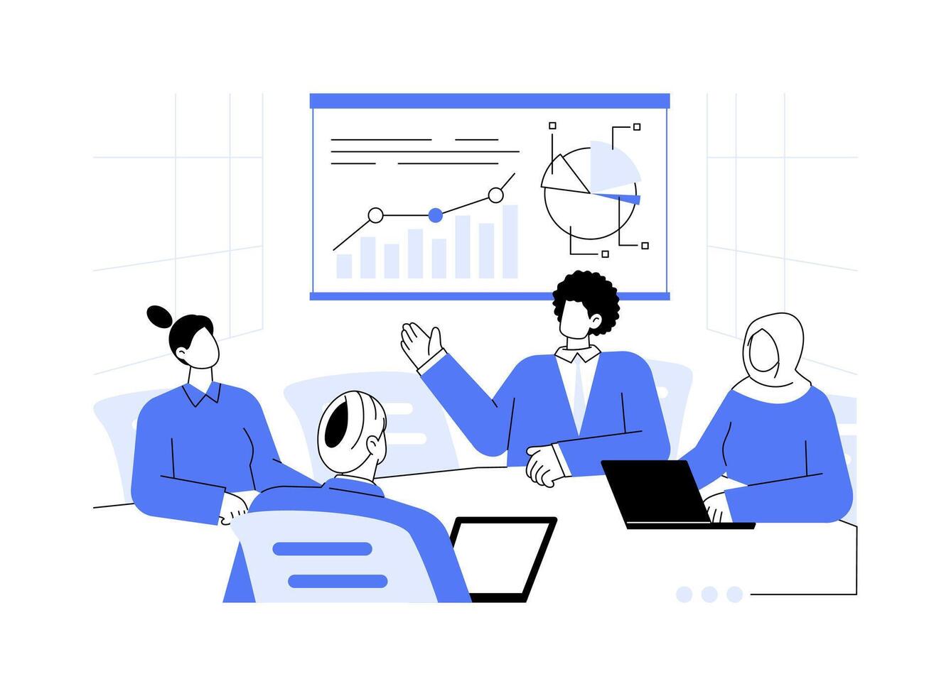 Presentation room abstract concept illustration. vector