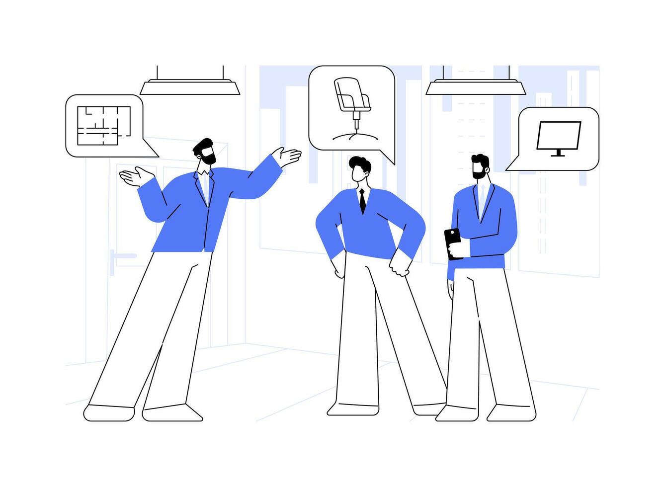 Searching for office abstract concept illustration. vector
