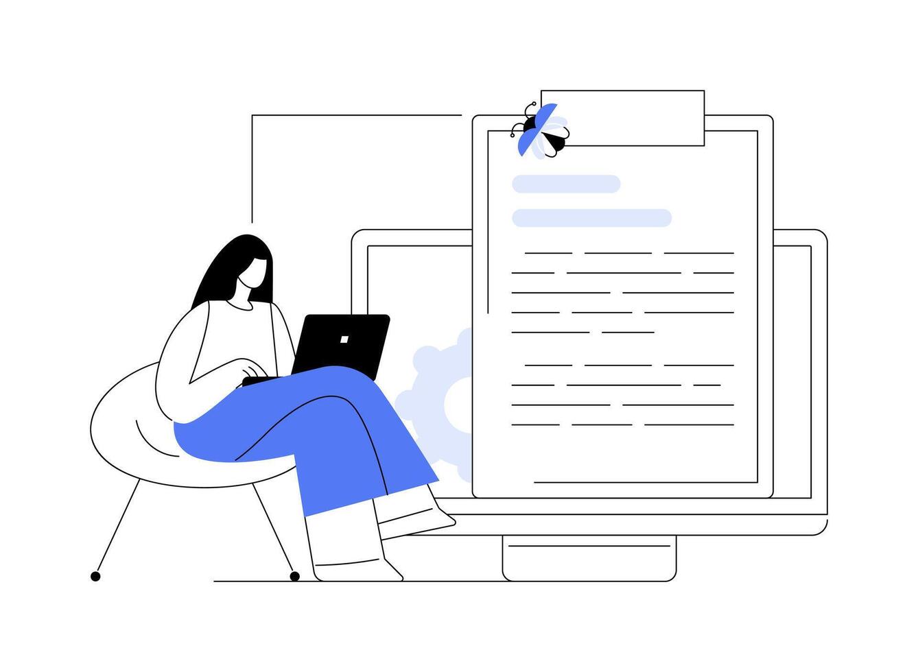 Bug report abstract concept illustration. vector