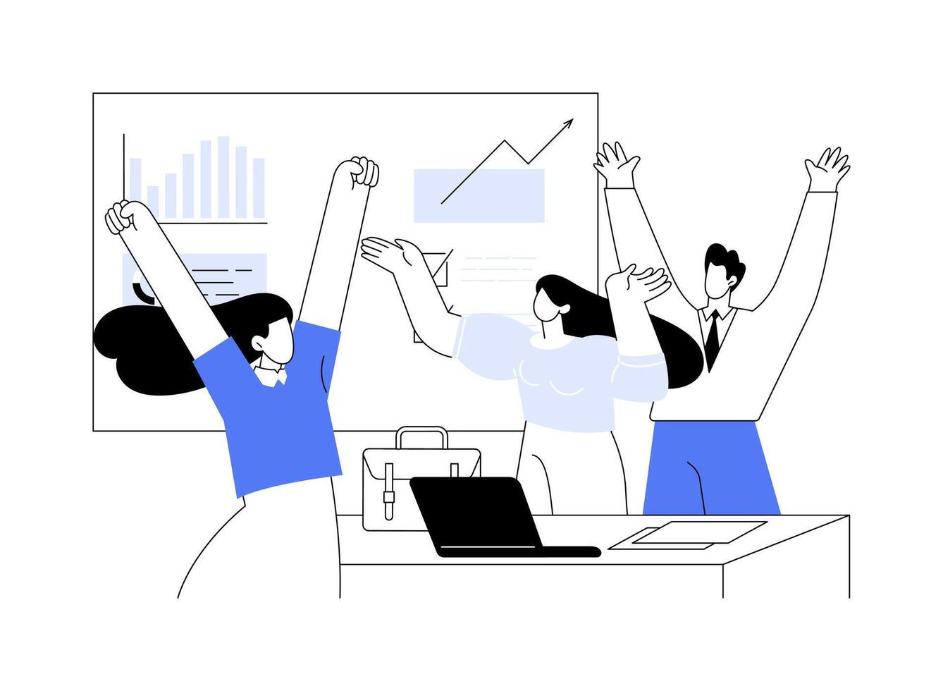 Celebrate product success abstract concept illustration. vector