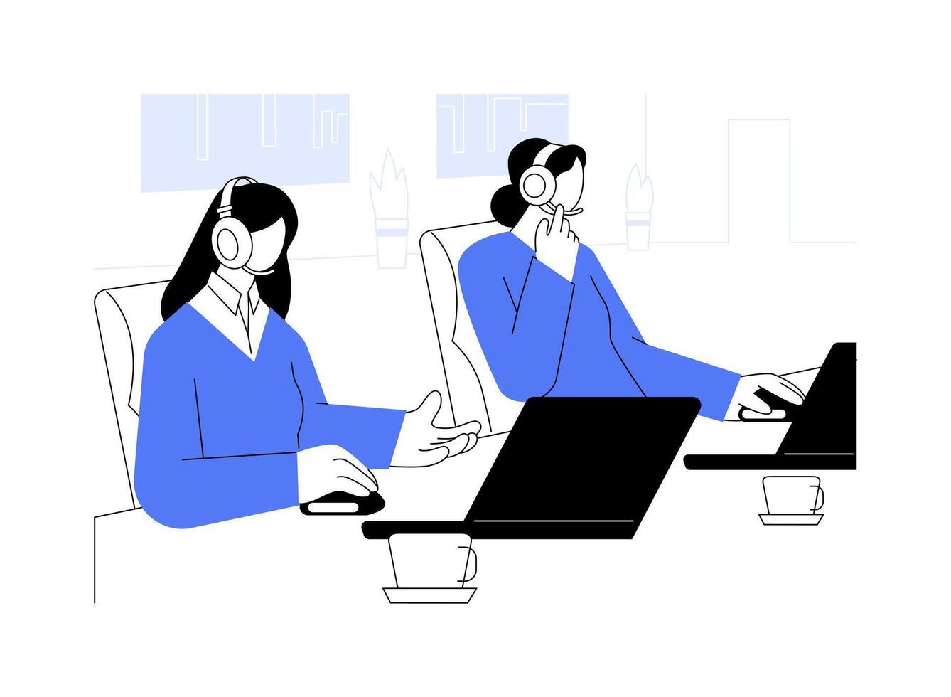 Cold calling abstract concept illustration. vector