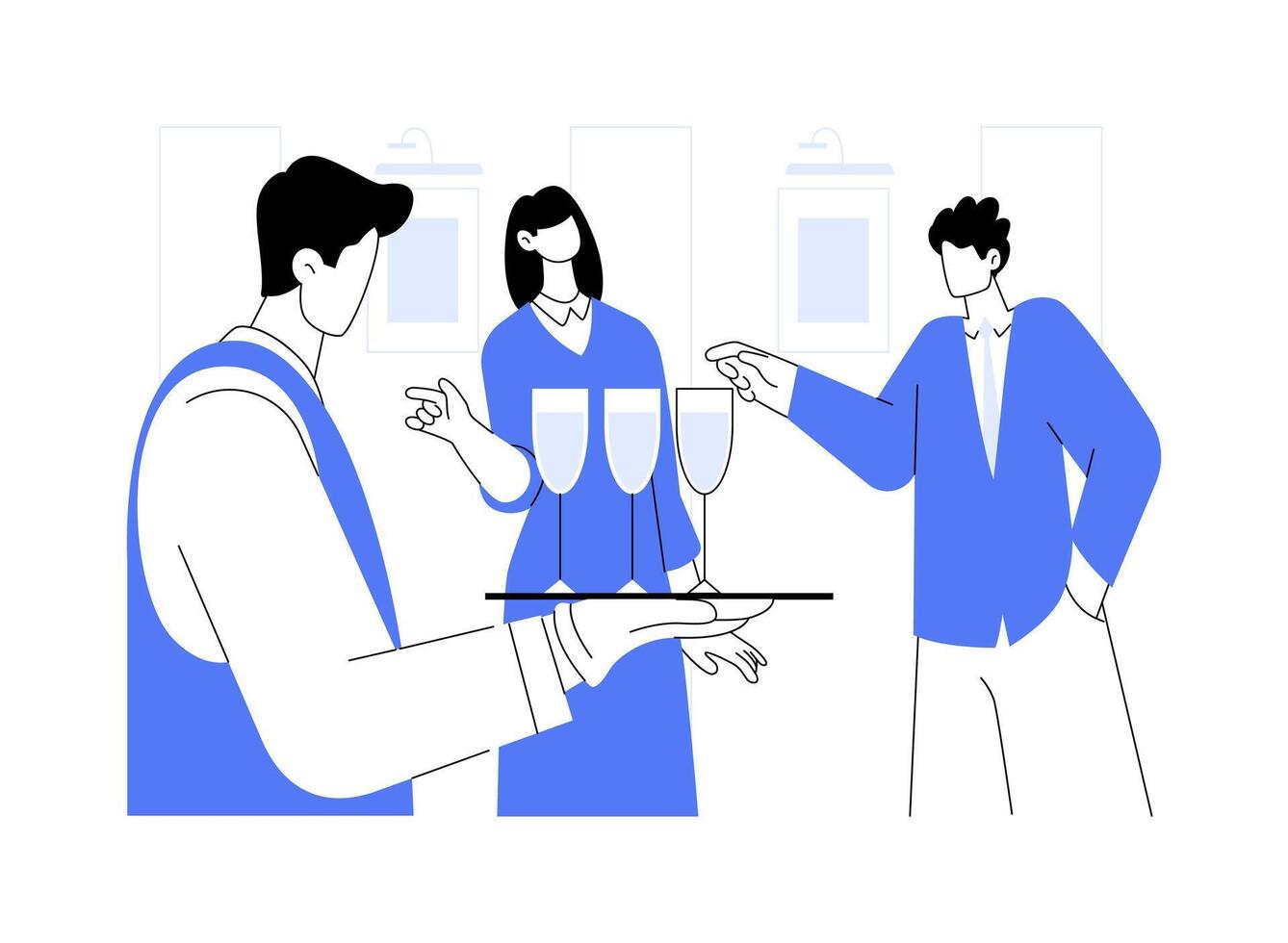Cocktail hour abstract concept illustration. vector
