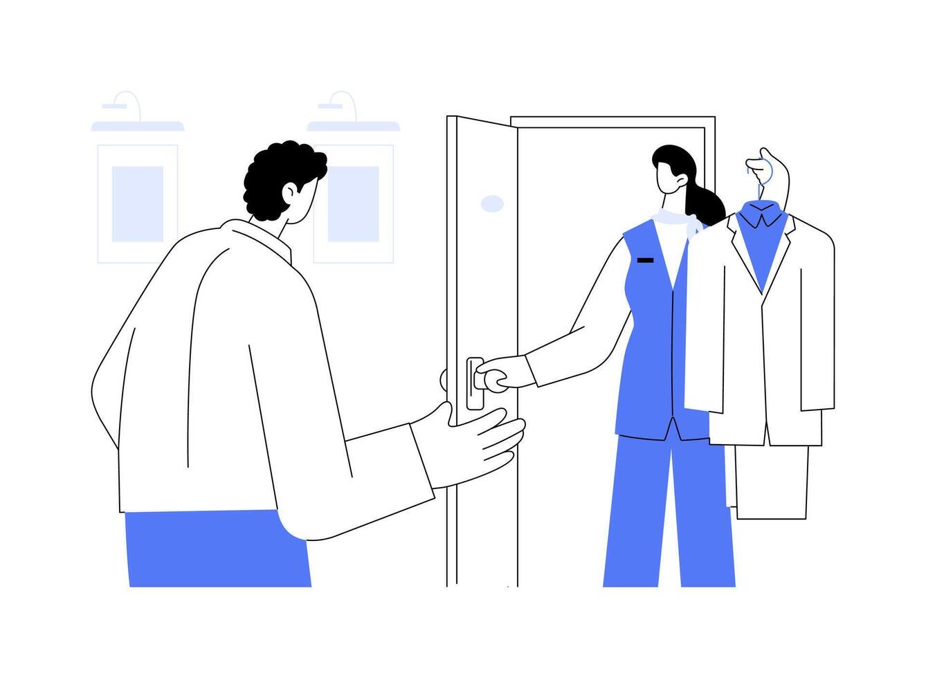 Hotel laundry service abstract concept illustration. vector