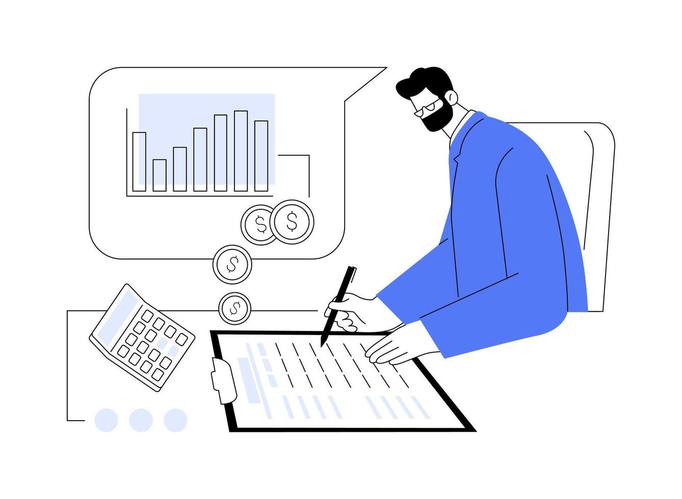 Balance sheet abstract concept illustration. vector