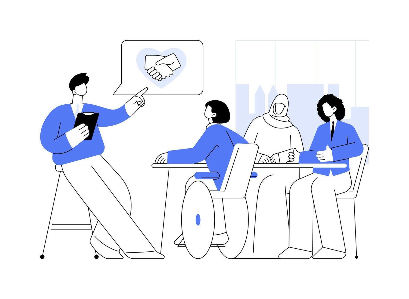 Diversity training abstract concept illustration. vector