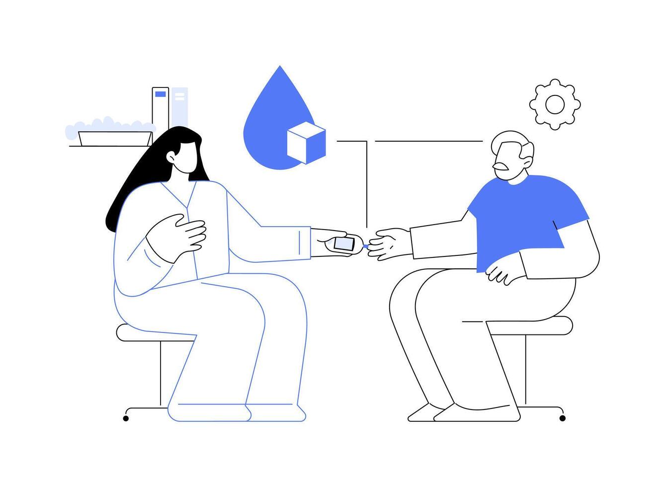 Diabetes check-up abstract concept illustration. vector