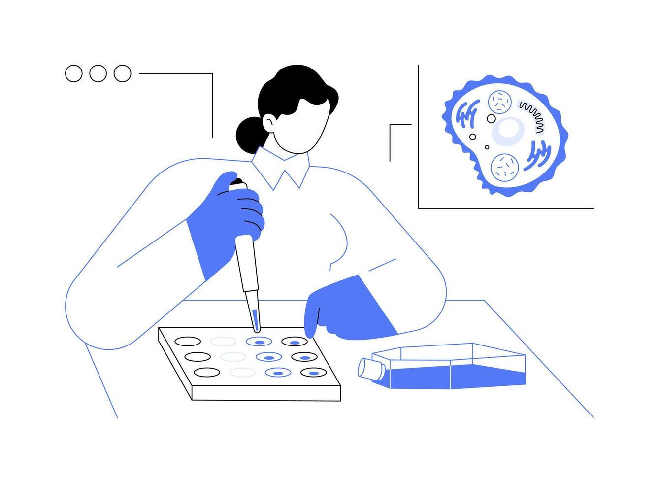 Cell culture test abstract concept illustration. vector