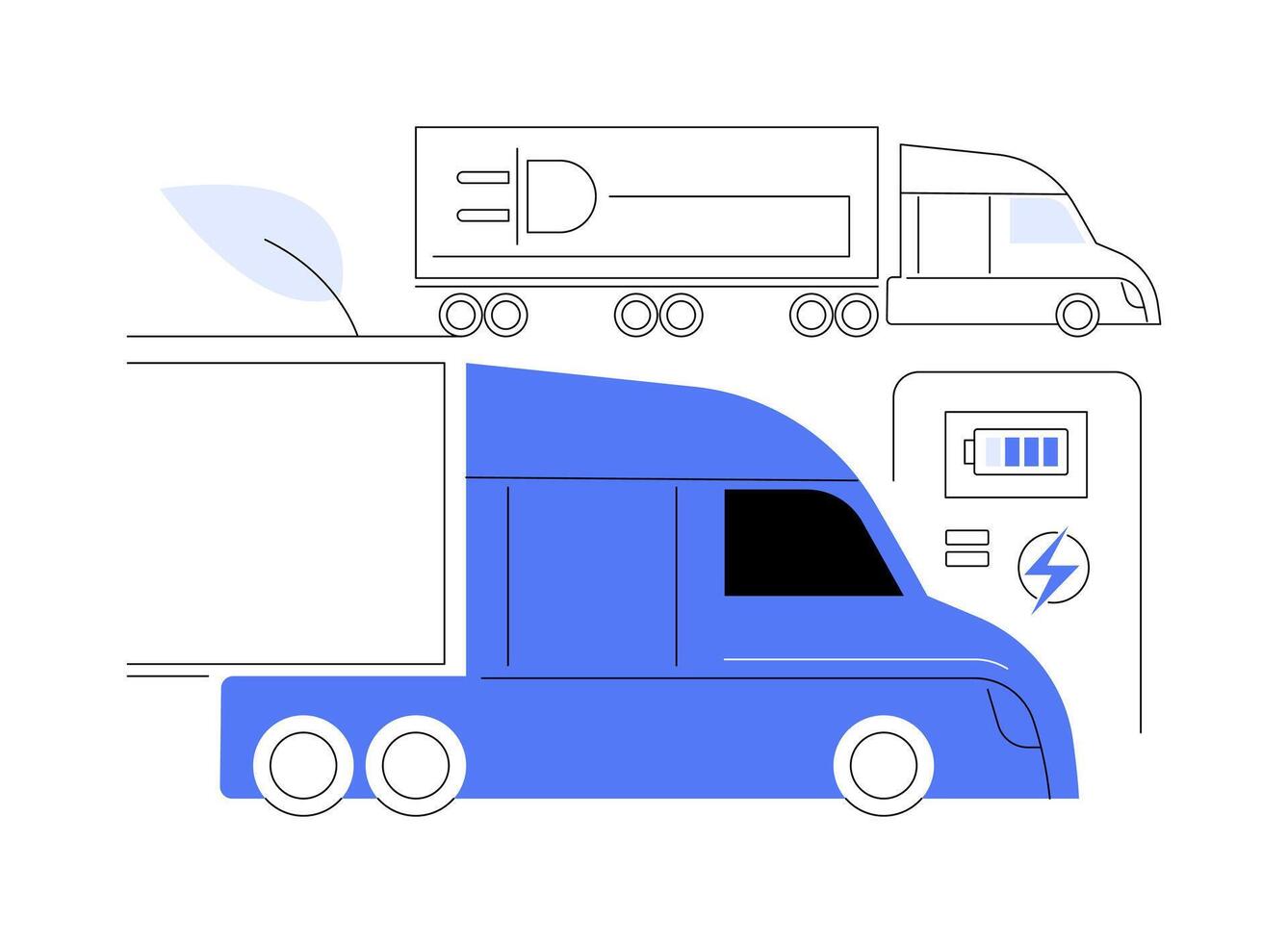Semi-trailers and tractor trucks abstract concept illustration. vector