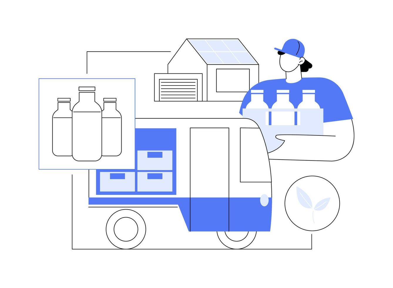 Electric milk float abstract concept illustration. vector